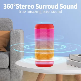 Bluetooth Speaker Rood Draadloos 18u RGB Licht USB AUX TF Bluetooth 5.3