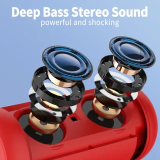 Bluetooth Speaker Rood Draadloos 18u RGB Licht USB AUX TF Bluetooth 5.3