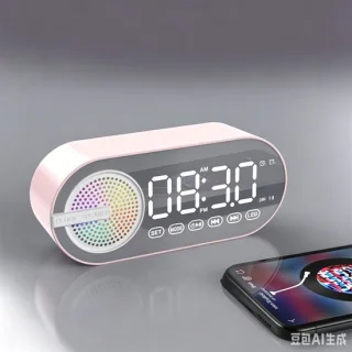 Bluetooth speaker wekker - Roze