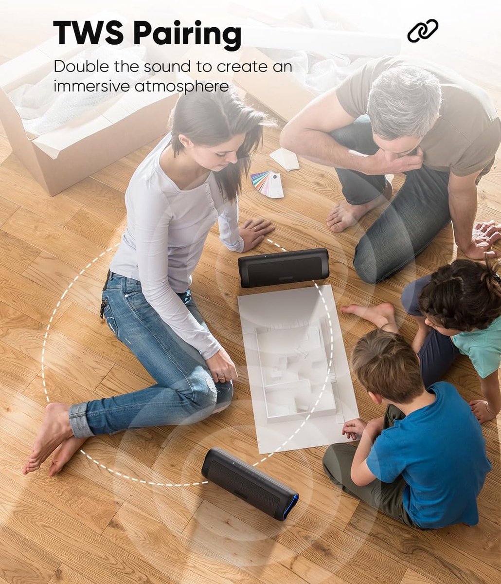 Bluetooth speaker zwart IPX5 waterdicht TWS zwart
