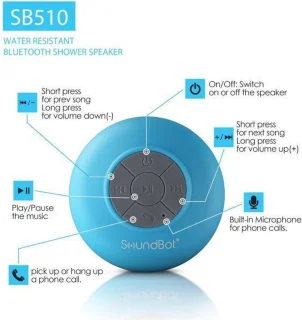 Bluetooth Waterdichte Douche Speaker Blauw