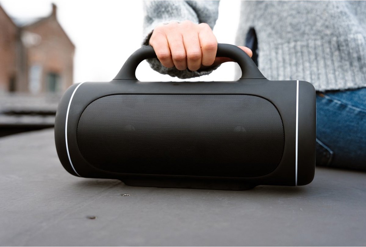 BRAINZ LED Boombox Bluetooth Speaker Zwart