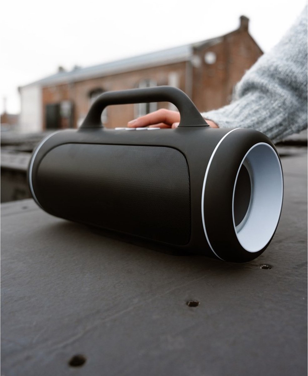 BRAINZ LED Boombox Bluetooth Speaker Zwart