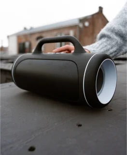 BRAINZ LED Boombox Bluetooth Speaker Zwart