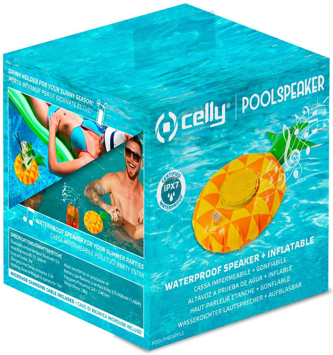 Celly Pool Speaker Pineapple 3W