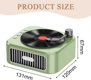 Crrynuo Retro Platenspeler Bluetooth Speaker Groen