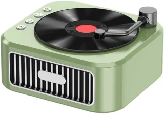 Crrynuo Retro Platenspeler Bluetooth Speaker Groen