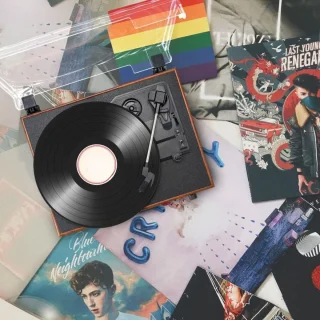 DD Platenspeler Retro Geel met Ingebouwde Speakers
