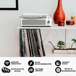 DD® Platenspeler Retro Wit