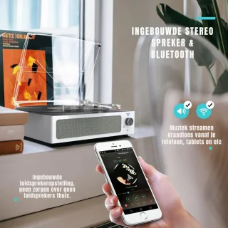 DD® Platenspeler Retro Wit