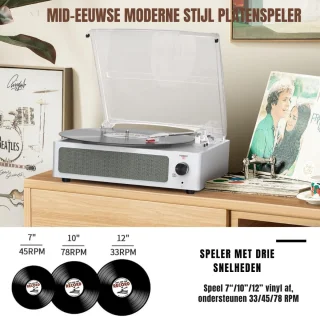 DD® Platenspeler Retro Wit