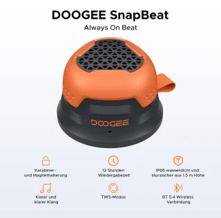 DOOGEE SnapBeat Draagbare Bluetooth-luidspreker