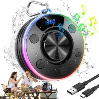 Draadloze bluetooth speaker met zuignap en haak, voor douche en badkamer