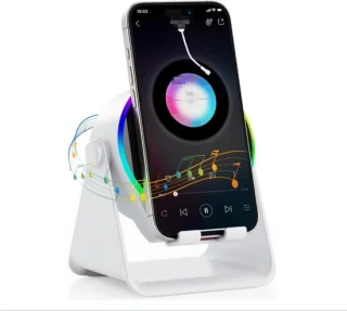 Draadloze inductie-Bluetooth-luidspreker wit