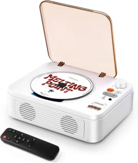 Draagbare cd-speler met bluetooth (wit)