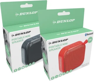 Dunlop Mini Speaker Draadloos Zwart/Rood