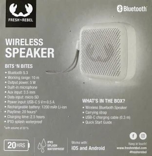 Fresh ‘n Rebel Bits ‘n Bites Draadloze Bluetooth Speaker Ice Grey