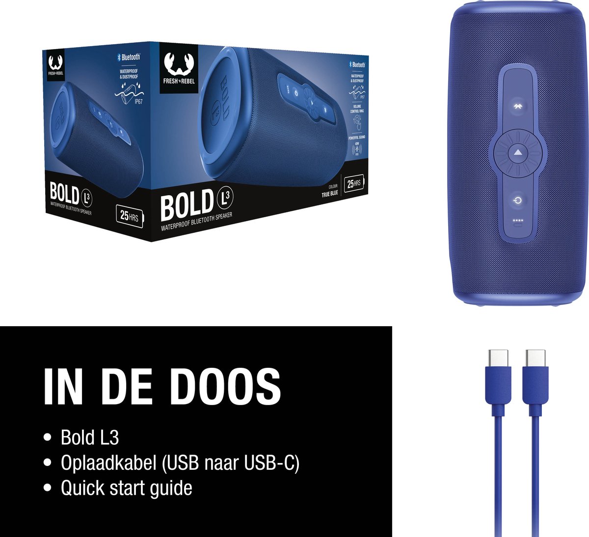 Fresh 'n Rebel Bold L3 Bluetooth speaker True Blue