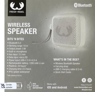 Fresh ’n Rebel draadloze speaker 11 x 11 cm