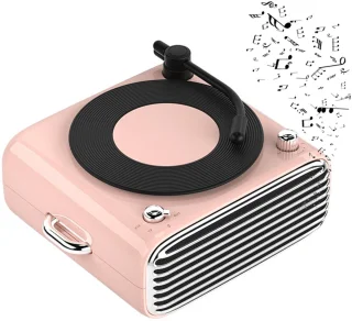 De Gigicial Retro Bluetooth Speaker - Vintage Radio - Roze in één oogopslag