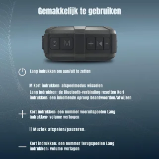 GTB Douche Speaker Bluetooth Grijs 10x10x4cm