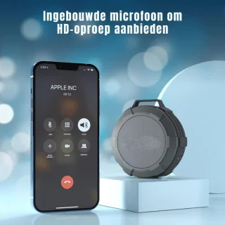 GTB Douche Speaker Bluetooth Grijs 10x10x4cm