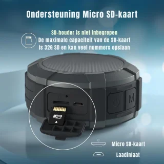 GTB Douche Speaker Bluetooth Grijs 10x10x4cm