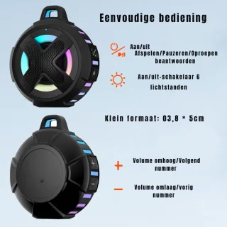 GTB® Douche Speaker Bluetooth Zwart 8x8x7cm