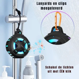 GTB® Douche Speaker Bluetooth Zwart 8x8x7cm