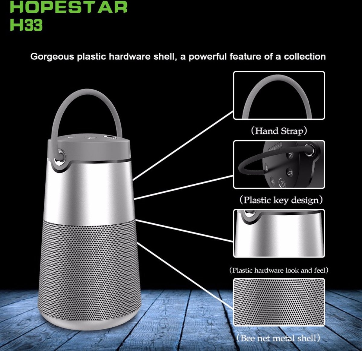 HOPESTAR H33 Draadloze Bluetooth Luidspreker Zwart