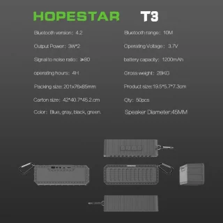 Hopestar T3 Draagbare Bluetoothspeaker