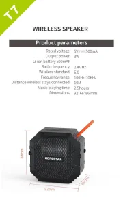 Hopestar T7 Zwart Speaker