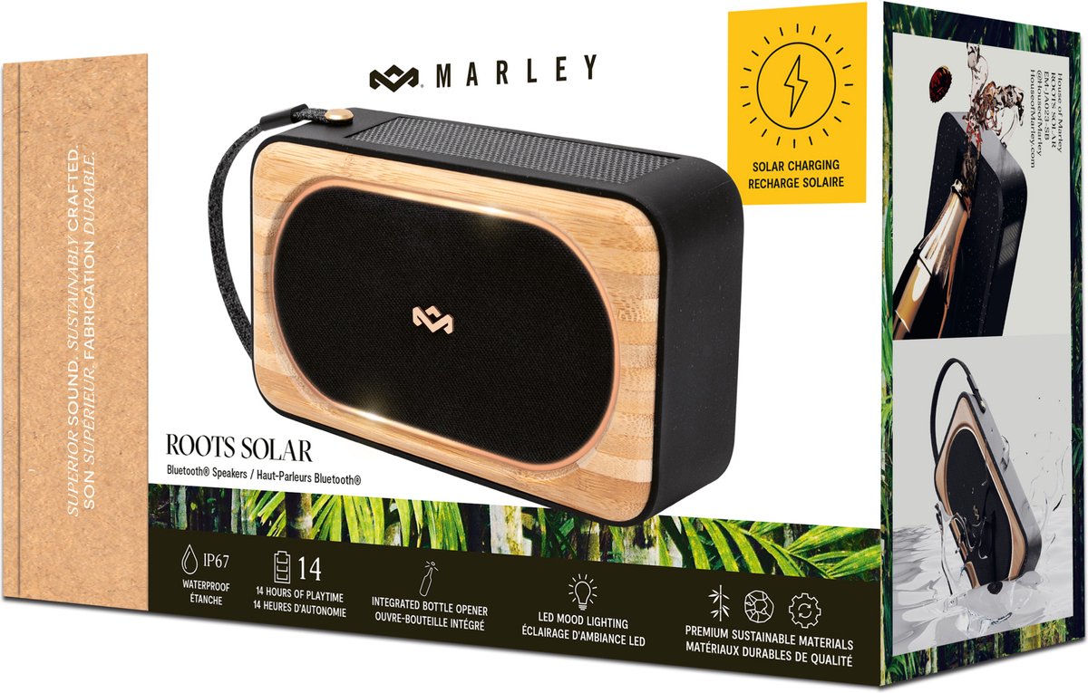 House of Marley Roots Solar bluetooth speaker zwart