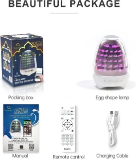 Igoods Koran Speaker Bluetooth Nachtlampje 16 Talen 16 Reciteurs
