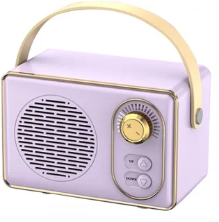 JeiibrZui Retro Bluetooth draagbare stereoluidspreker Paars