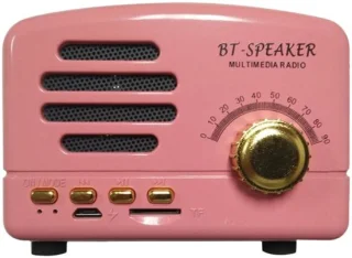 JeiibrZui Retro Bluetooth Speaker - Roze