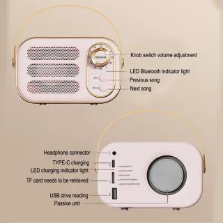 JeiibrZui Retro Draagbare Luidspreker