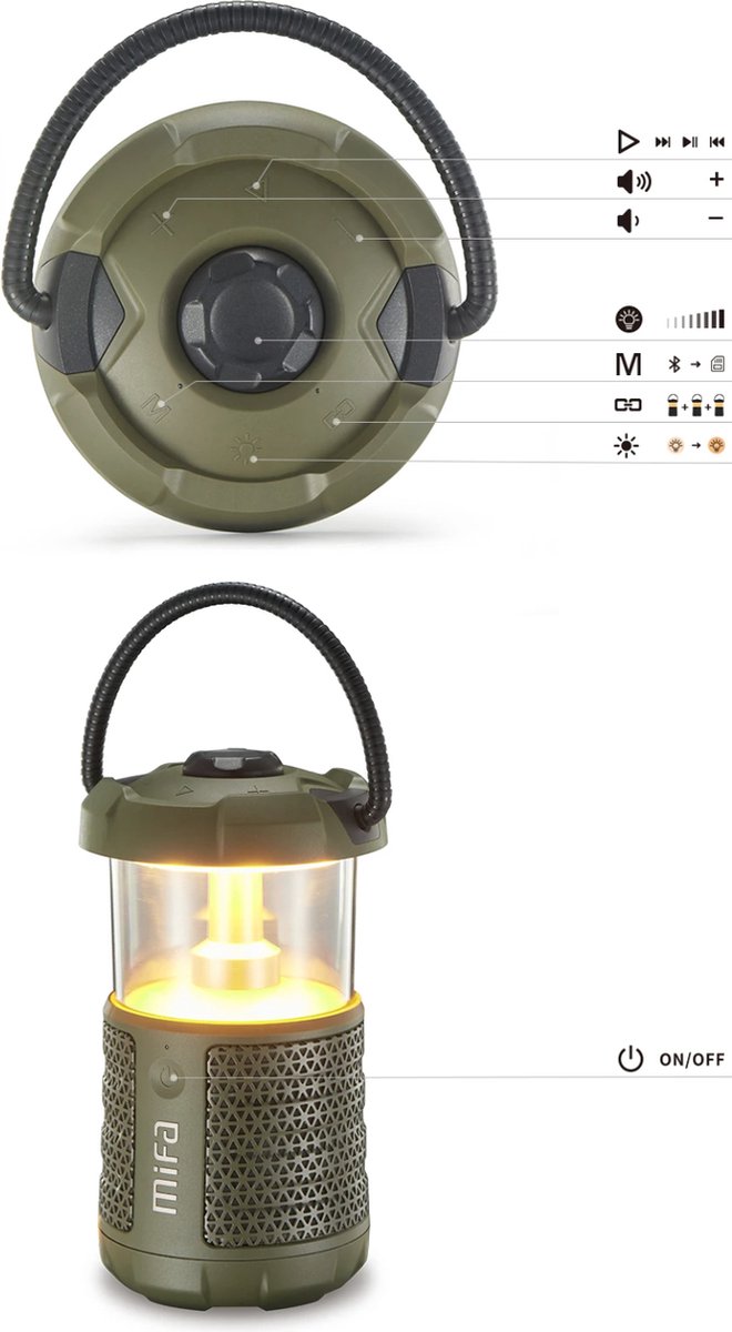 Jemaison Bluetooth speaker lantaarn IP67