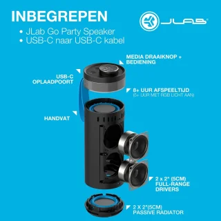 JLAB Go Party - Draadloze Bluetooth Speaker - Zwart