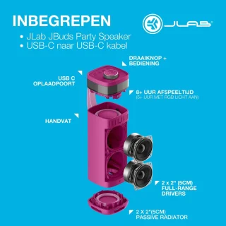 JLAB Jbuds Party Bluetooth Speaker - Mulberry