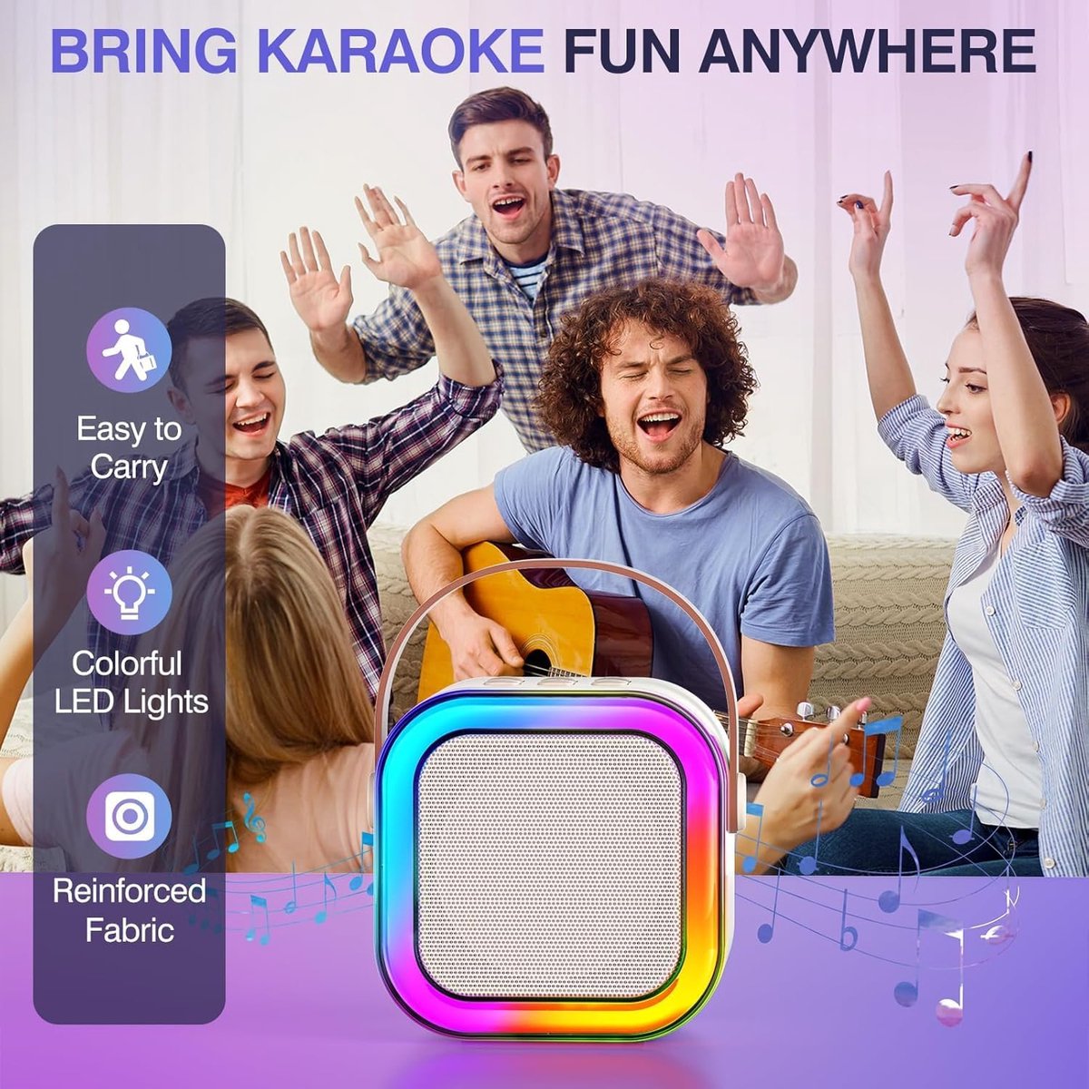 Kinderkaraokemachine Bluetooth speaker met 2 microfoons