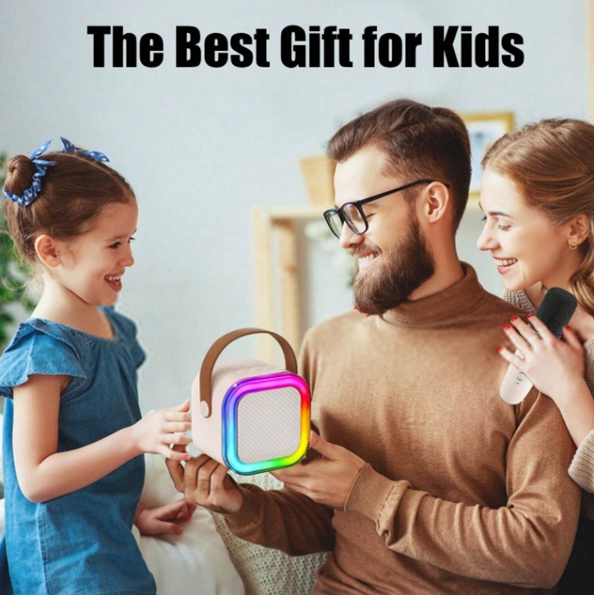 Kinderkaraokemachine Bluetooth speaker met 2 microfoons