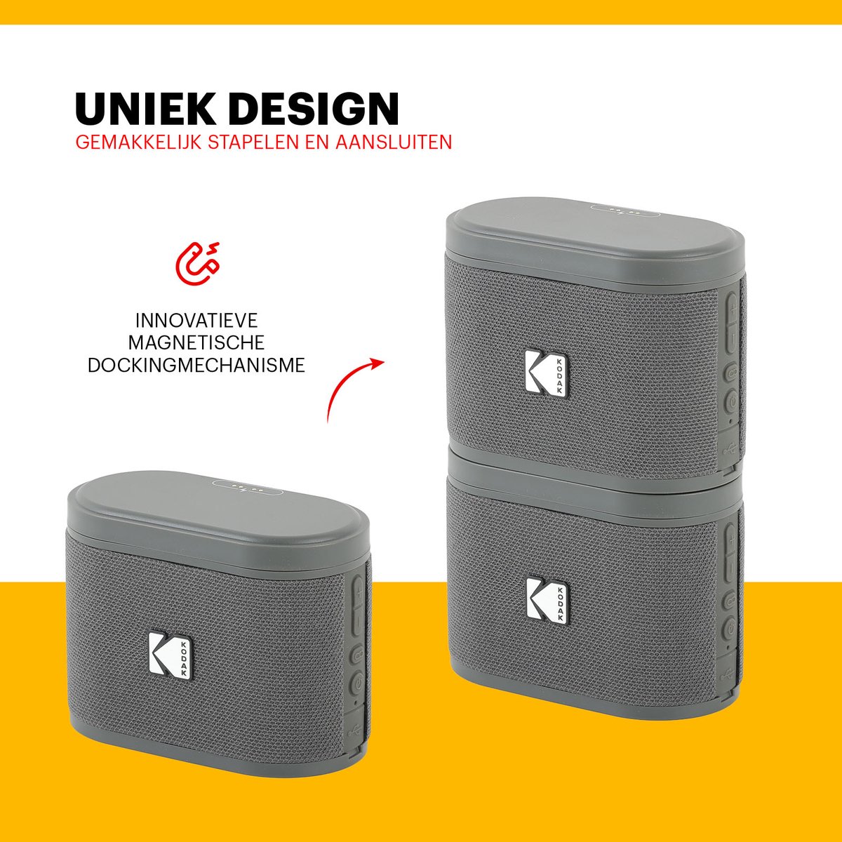 Kodak SoundBrix Bluetooth Speaker 2-pack Grijs