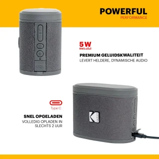 Kodak SoundBrix Bluetooth Speaker 2-pack Grijs