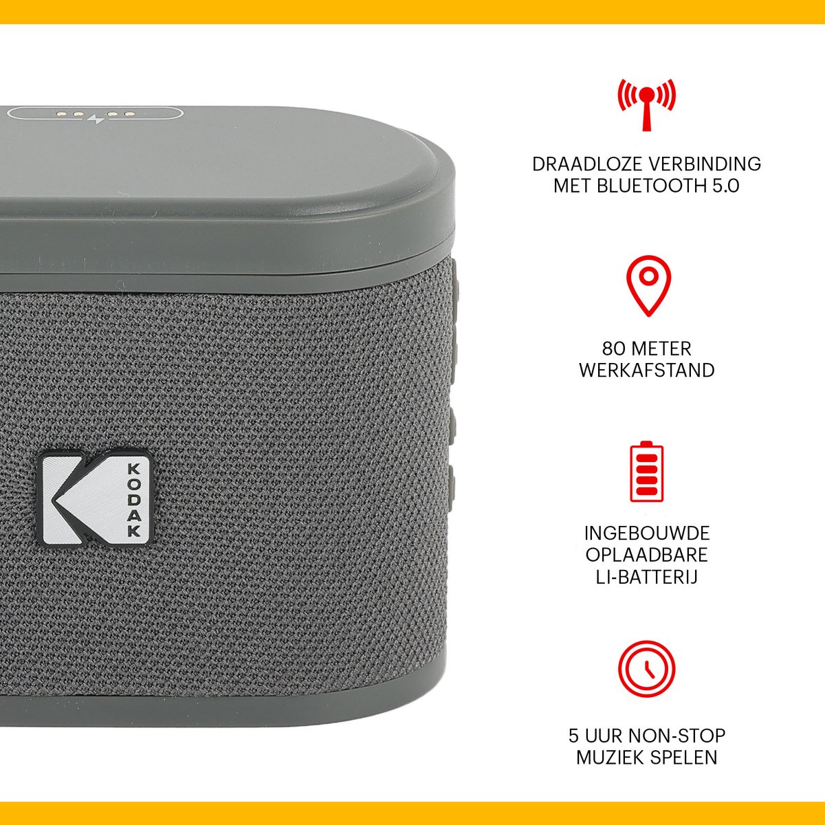 Kodak SoundBrix Bluetooth Speaker 2-pack Grijs
