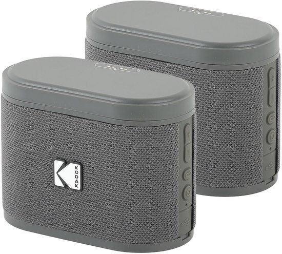 Kodak SoundBrix Bluetooth Speaker 2-pack Grijs