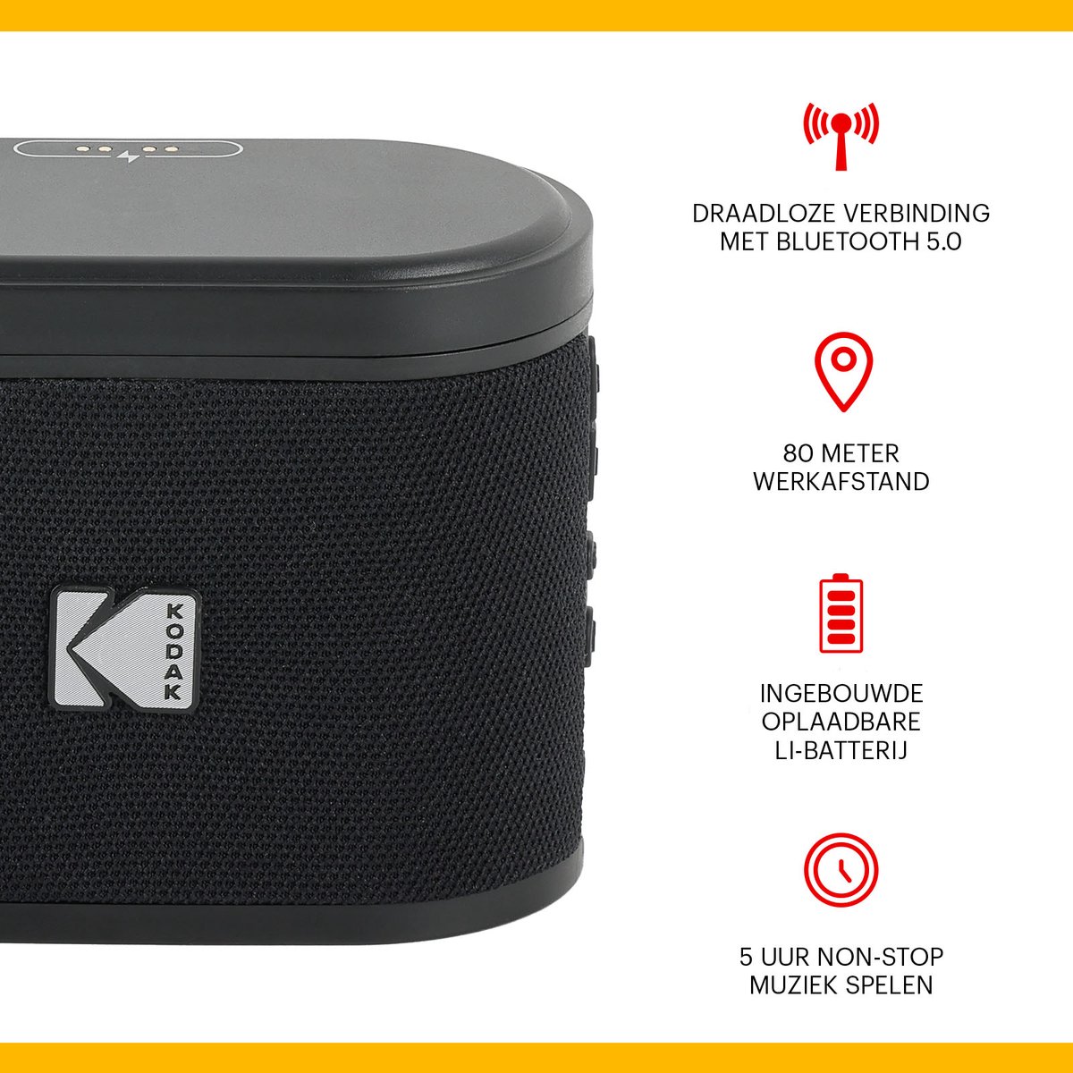 Kodak SoundBrix Bluetooth Speaker 2-pack Zwart