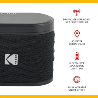 Kodak SoundBrix Bluetooth Speaker 2-pack Zwart