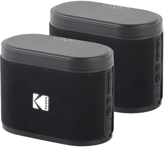 Kodak SoundBrix Bluetooth Speaker 2-pack Zwart