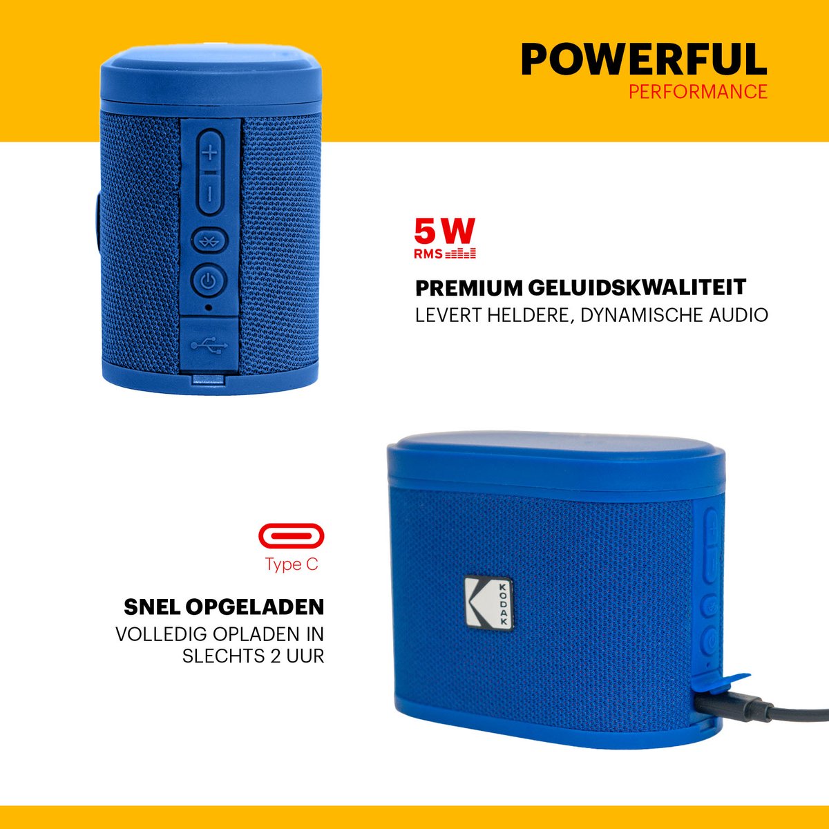 Kodak SoundBrix Bluetooth Speaker Blauw